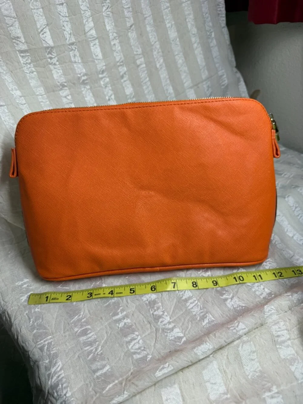 Toss Designs Madagascar Zebra Print Orange Cosmetic Makeup Bag Pouch